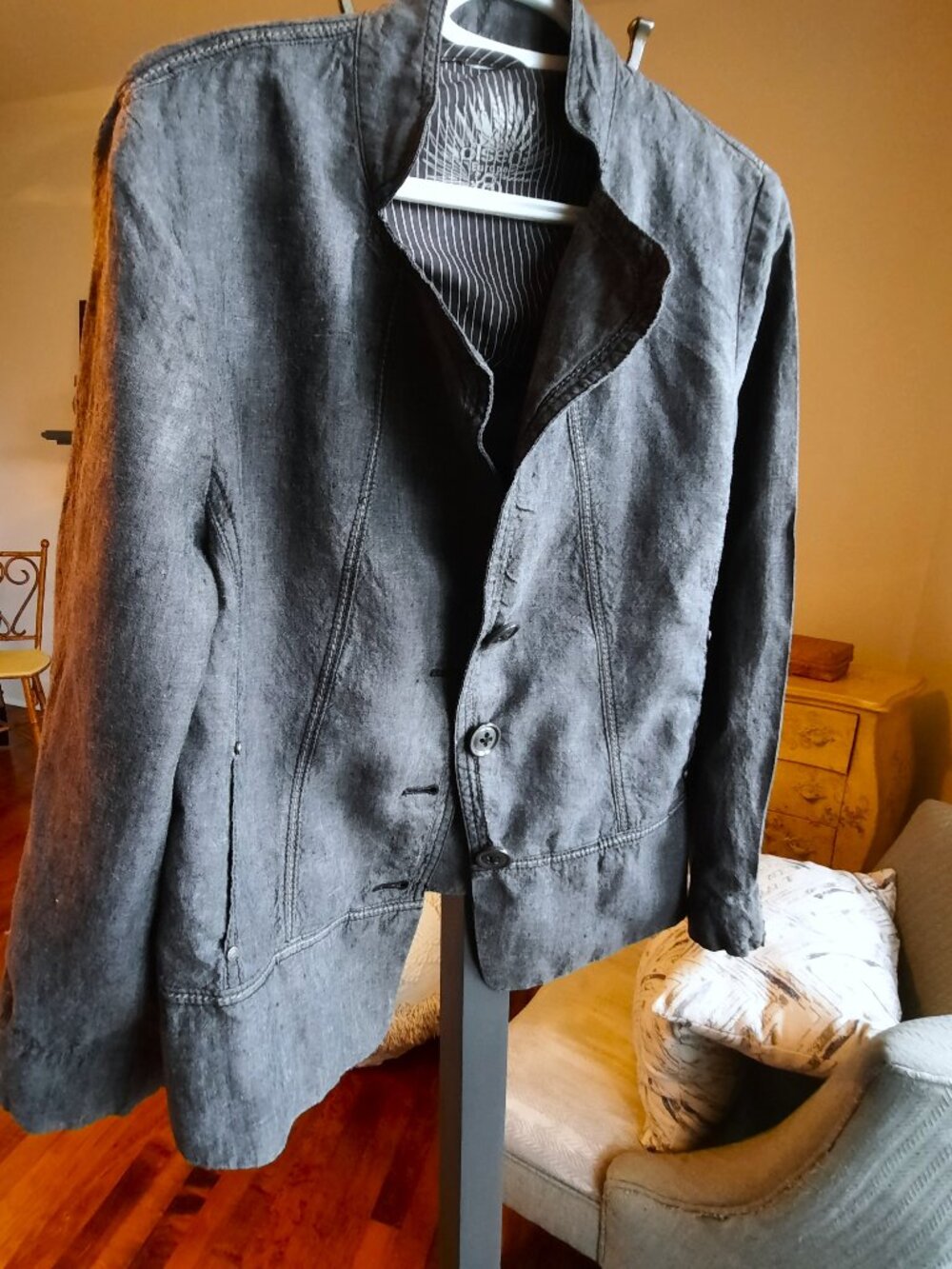 Linen, Olsen Europe Charcoal jacket - Picture 2 of 8